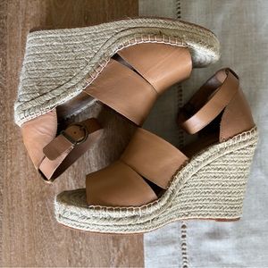 Treasure & Bond Woven Wedge with Leather Straps